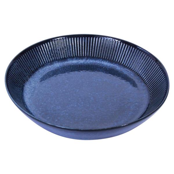 前畑 釉十草 カレー皿 青釉 51520 Maebata