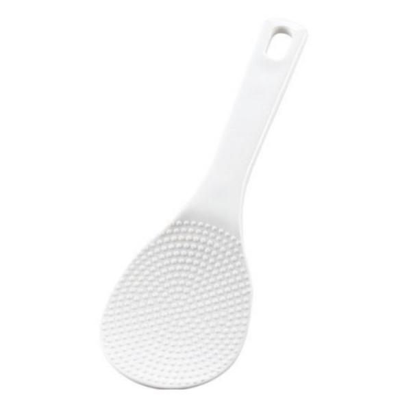 158AW ポコポコしゃもじ24cm(白)ヘッター付 シリコン配合 抗菌加工 凹凸 ご飯 炊飯器 キ...