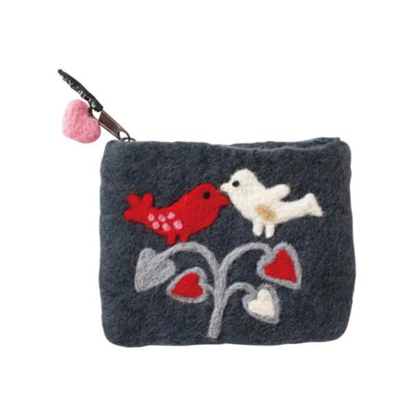 【2個までメール便送料無料】クリッパン KLIPPAN フェルト ポーチ LOVE-BIRDS【59...