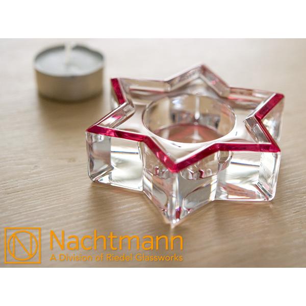 ナハトマン　クリスタル　テーブルキャンドル　スター　9cm（875505）＜レッド＞