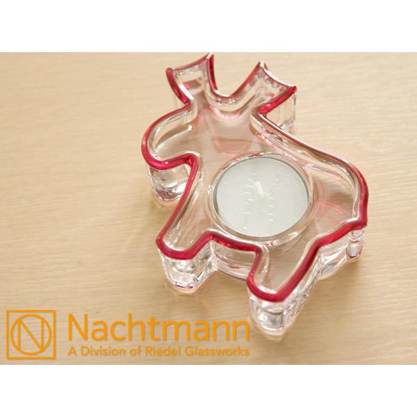 ナハトマン　クリスタル　テーブルキャンドル　トナカイ　11cm（875513）＜レッド＞