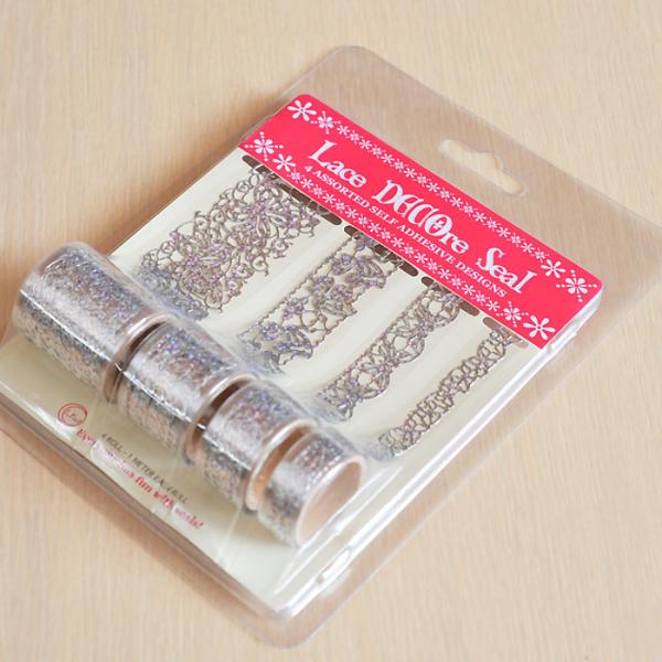 L.Fact　レース デコレート シール バタフライ（477DSB）＜レーザーシルバー＞