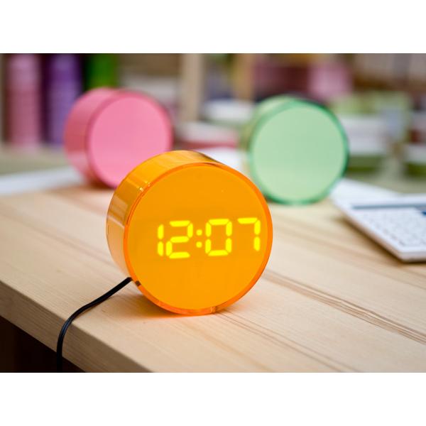 LED丸型アラームクロック（LED102ORWH）＜オレンジ（ホワイトLED）＞