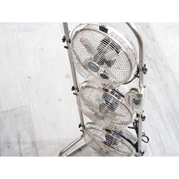 3連タワー型メタルBOX扇風機（アロマケース付き）（MBM-2381/ASM）＜シルバー＞