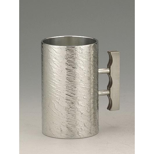 [ 送料無料 ] 大阪錫器 ジョッキ さざなみ ( 小 ) [ 桐箱入り ] 315mL