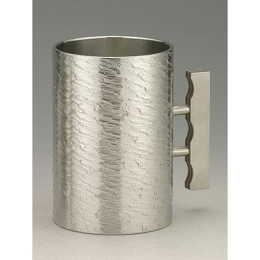 [ 送料無料 ] 大阪錫器 ジョッキ さざなみ ( 大 ) [ 桐箱入り ] 500mL