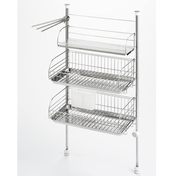 ヨシカワ かたづく　バスケットが外せる突っ張り水切り　1305037　 送料無料