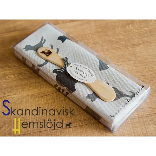 Skandinavisk Hemslojd ヘムスロイド キッチンタオル＆バターナイフ キャット