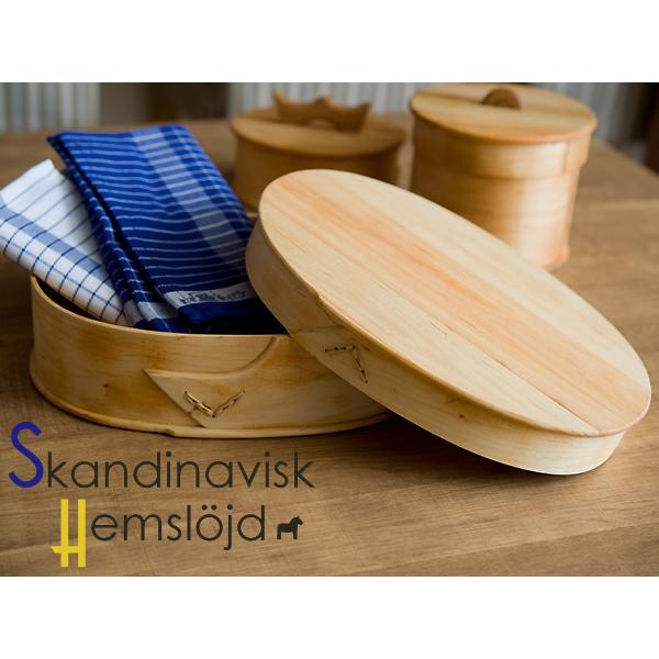 Skandinavisk Hemslojd ヘムスロイド ふた付きバスケット オーバル L