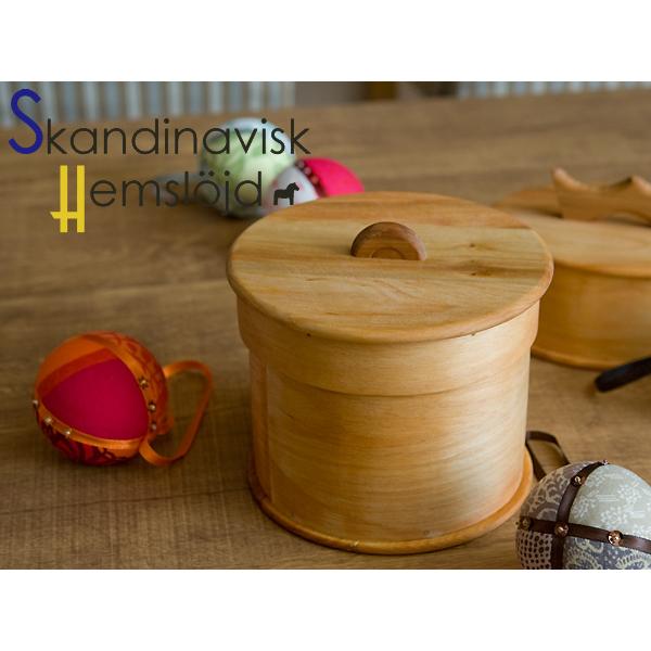 Skandinavisk Hemslojd ヘムスロイド ふた付きバスケット サークル