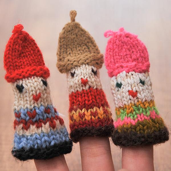 [ メール便可 ] エストニア ハンドメイド 手編み 指人形 帽子 選べる3色