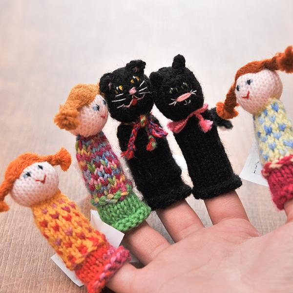 《メール便可能》 エストニア ハンドメイド 手編み 指人形 選べる2デザイン