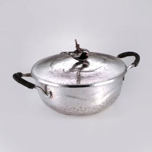 工房アイザワ 銀器 純銀片口打出ナベ (小) 野菜文摘 送料無料