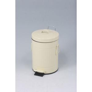 スチール ラウンドペダルペール 5L（78452）＜アイボリー＞