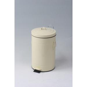 スチール ラウンドペダルペール 12L（78453）＜アイボリー＞