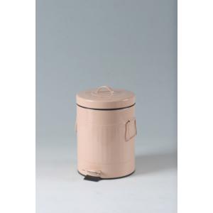 スチール ラウンドペダルペール 12L（78455）＜ベージュピンク＞