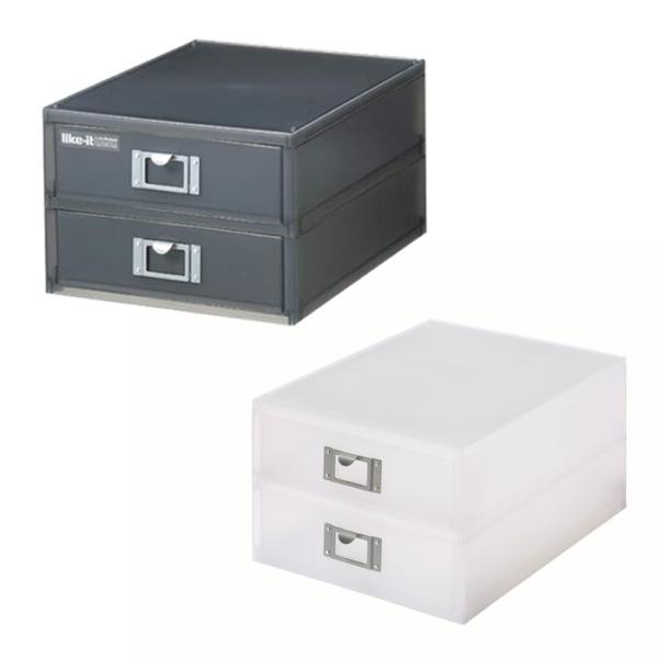 吉川国工業　卓上収納 収納ボックス A4ファイルユニット 縦型2段 ライフモジュール