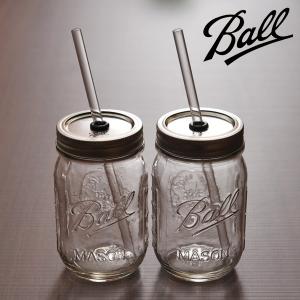 Ball メイソンジャー レッドネックシッパー クリア 2個セット 16oz 480mL ドリンクボトル （22227）｜kitchen