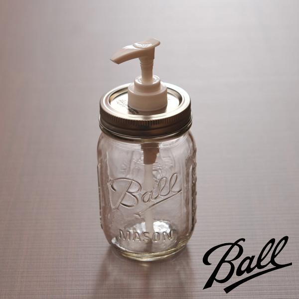 Ball メイソンジャー レッドネック ファンシーポンプ クリア 16oz 480mL ソープディス...