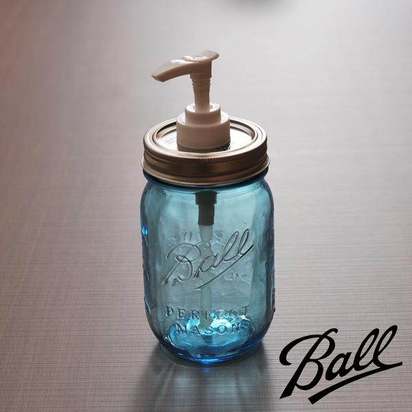 Ball メイソンジャー レッドネック ファンシーポンプ ヴィンテージ （ ブルー ） 16oz 4...