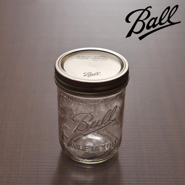 Ball メイソンジャー ワイドマウス クリア 16oz 480mL 保存容器 （66000）