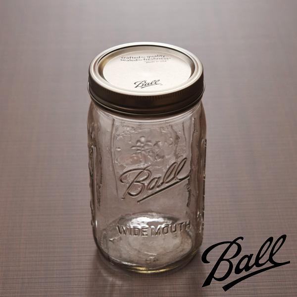 Ball メイソンジャー ワイドマウス クリア 32oz 960mL 保存容器 （67000）