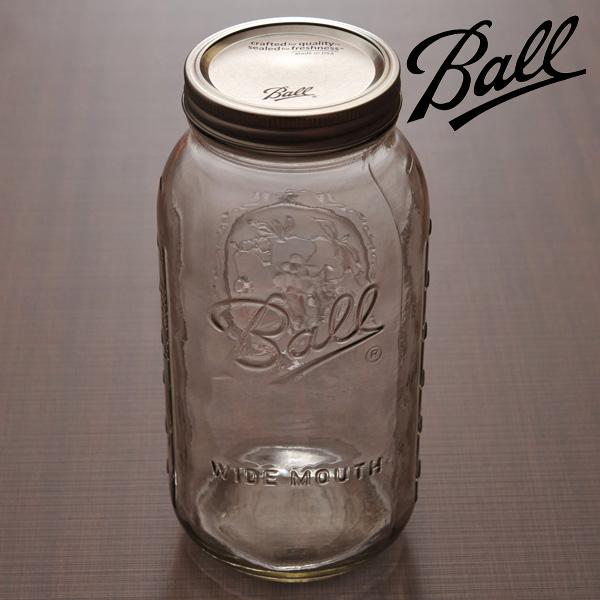 Ball メイソンジャー ワイドマウス クリア 64oz 1920mL 保存容器 （68100）
