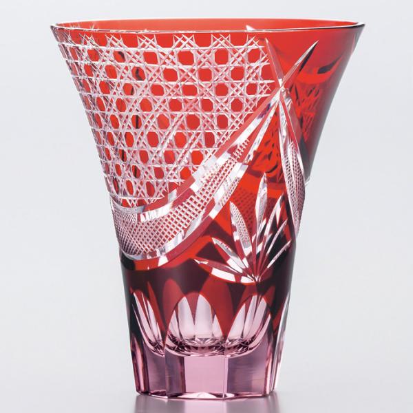 彩花切子 HG230-20R タンブラー ( 赤 ) 300ml 【 佐々木ガラス 切子グラス 硝子...
