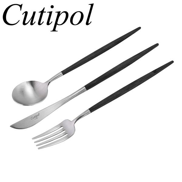 3点 セット クチポール ゴア ブラック Cutipol GOA  デザートナイフ スプーン フォー...
