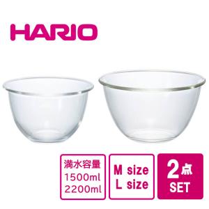 ハリオ 耐熱 ガラス ボウル 2個セット MXP-2606 HARIO