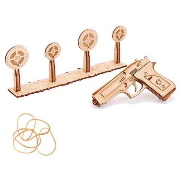 Woodtrick ウッドトリック ハンドガン 木製3Dパズル Gun + shooting rin...