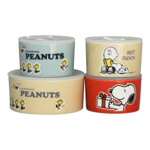 SNOOPY スヌーピー レンジ4点セット (SN450-82-4) 保存容器 PEANUTS ( ピーナッツ )｜kitchen