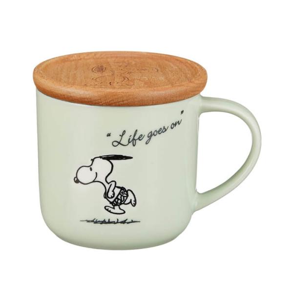 SNOOPY スヌーピー コースター付マグ ( グリーン ) (SN612-11C) PEANUTS...