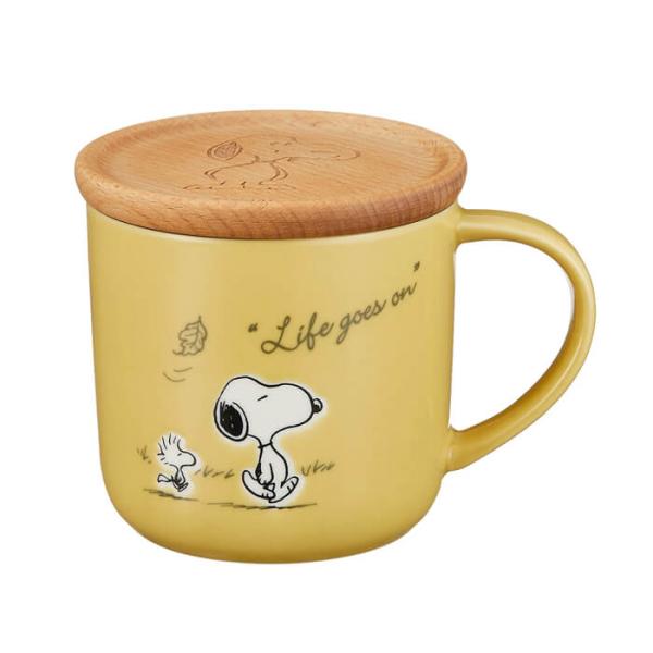 SNOOPY スヌーピー コースター付マグ ( イエロー ) (SN613-11C) PEANUTS...