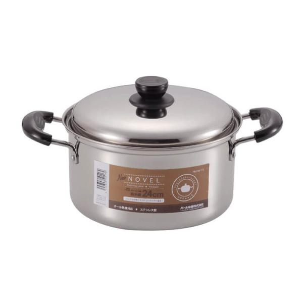 パール金属 NEWノヴェルST ステンレス製 両手鍋 24cm HB-3625