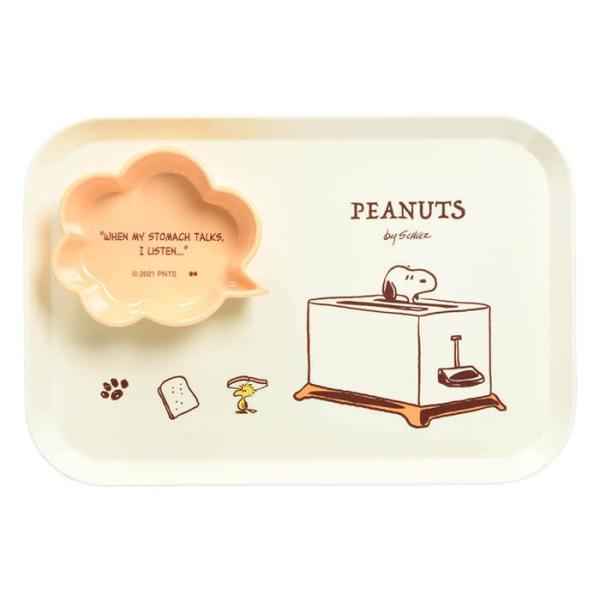 大西賢製販 PEANUTS SNOOPY(スヌーピー) メラミンプレート＆ボウルセット アイボリー ...