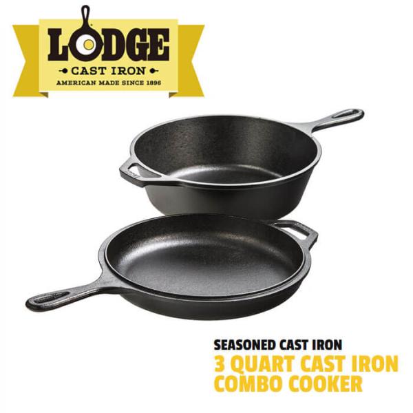 LODGE LCC3 コンボクラッカー キャンプ Cast Iron スキレット 深鍋 ロッジ アウ...