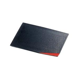 ABS 隅折銘々皿 黒渕朱 51076980 150×105×H12mm