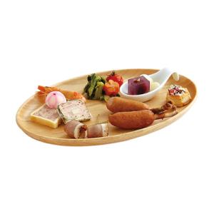 木製カフェトレイ オーバル 300×200×H27mm ＜ナチュラル＞