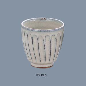 白釉彫湯呑 D06-37 160c.c.