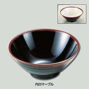 メラミン「長次郎窯」 AN-64W そば丼（小） 800c.c. ＜内白マーブル＞