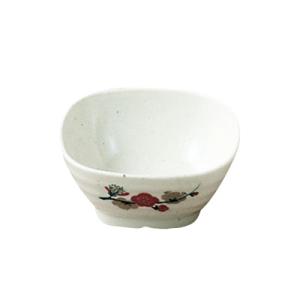 メラミン「元禄梅」 角小鉢 U-50 230c.c.