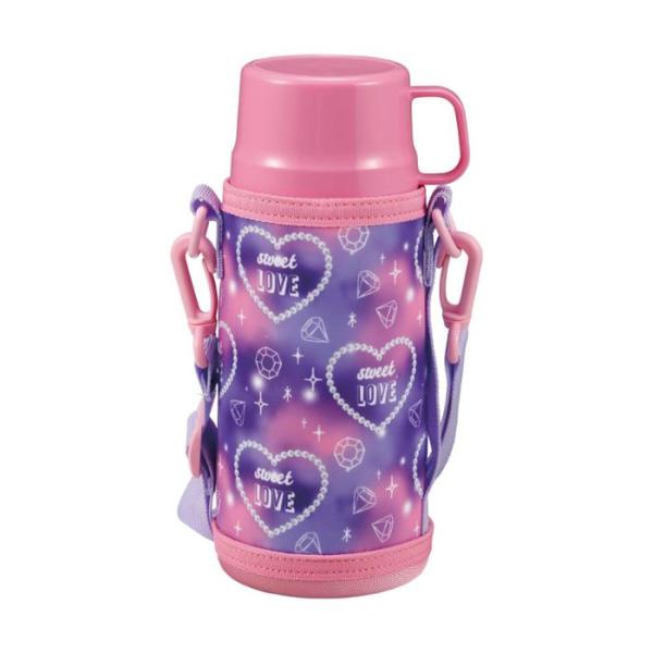 パール金属 2WAYキッズボトル600(ハート)UE-3531 水筒 子供用 ボトル 直飲み コップ...