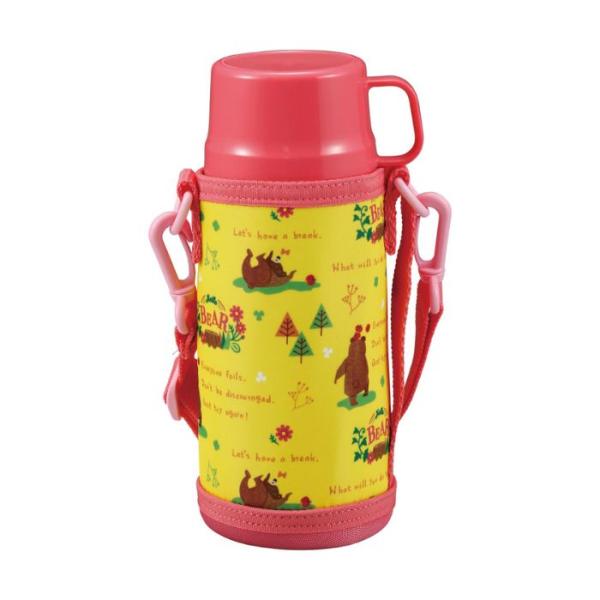 パール金属 2WAYキッズボトル600(クマサン)UE-3532 水筒 子供用 ボトル 直飲み コッ...