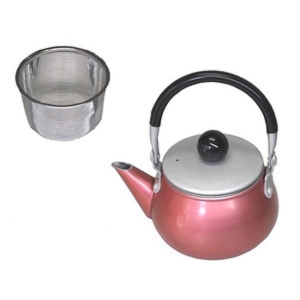 ケトル　ケットル　やかん　急須　前川金属工業所　　レインボー急須　ピンク　（アルミ製　アルマイト）　...
