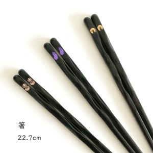 10膳入 箸 黒 筋目 22.5cm 六角箸 PBT樹脂 メール便送料無料 お箸 おは