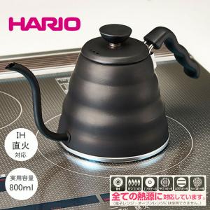 HARIO ハリオ V60 ドリップケトル ヴォーノ マットブラック VKB-120-MB 800ml IH 直火 対応 ケトル｜kitchengoods-bell
