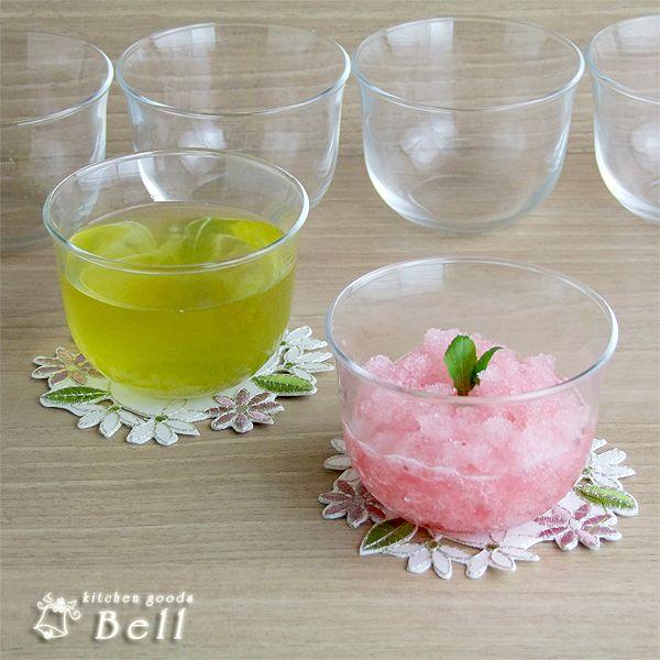 冷茶 グラス 冷茶器 セット 6客 湯呑み デザートカップ ガラス製 スイーツカップ