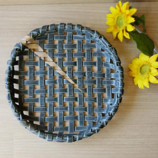和食器 陶製 あみかご 9.0皿 20.5cm 大皿/透かし皿/盛り皿