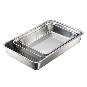 AG 18-8浅型角バット3枚取 : キッチングッズ柳屋 ヤフー店 - 通販